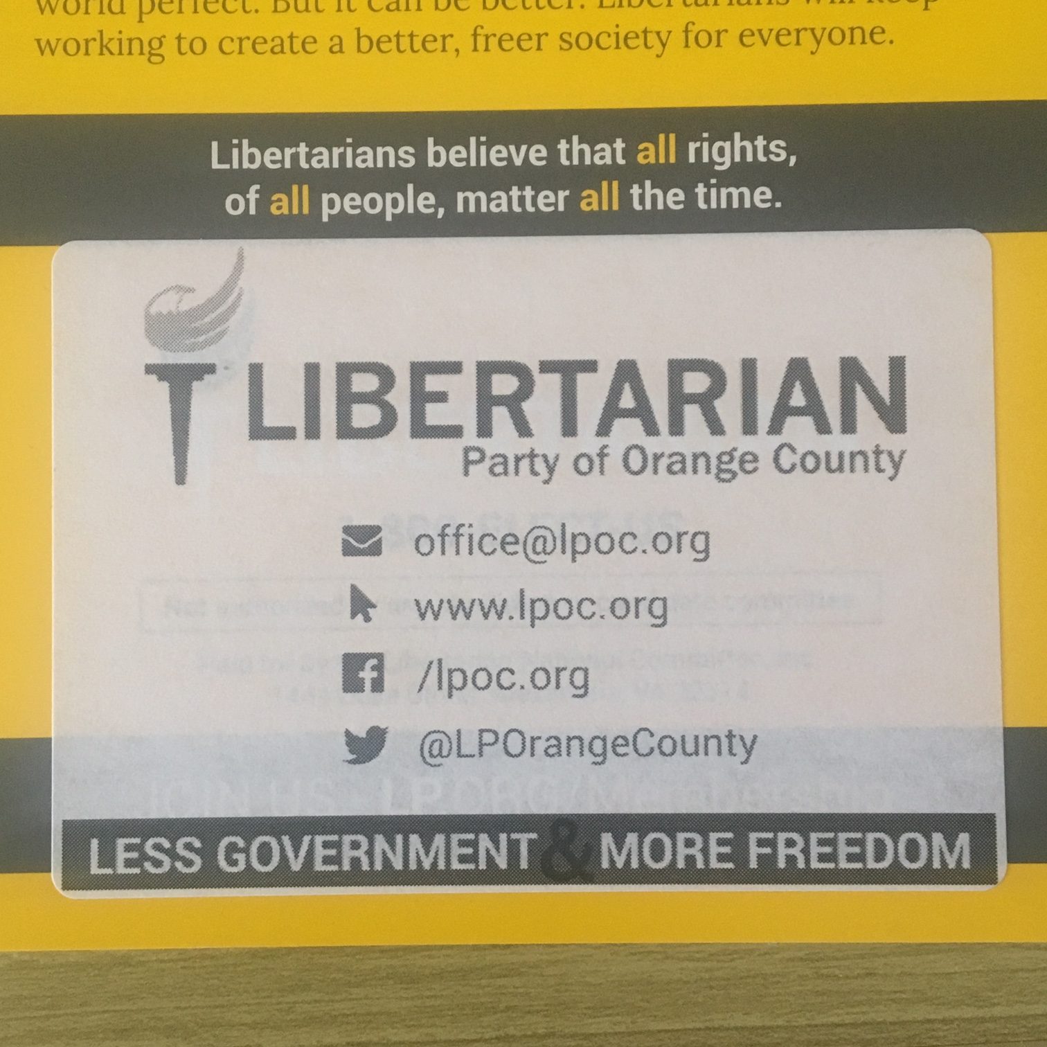 Libertarian Party Orange County, California