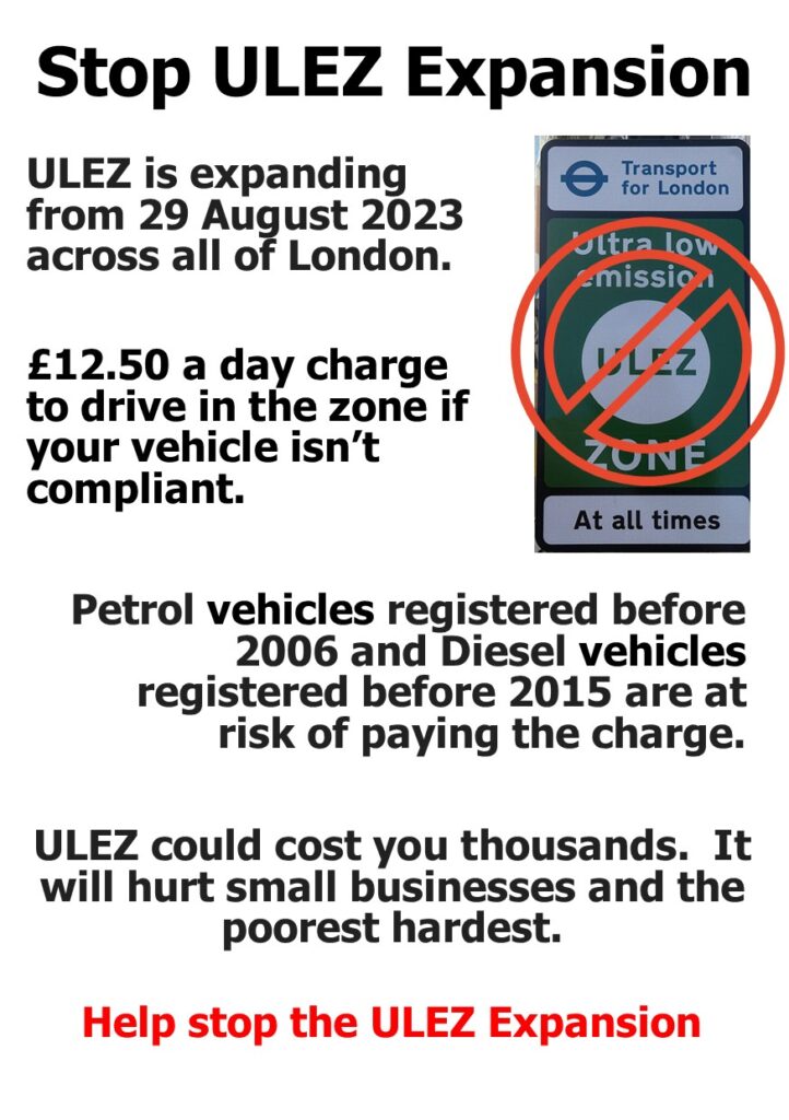 Help stop ULEZ expansion – more street stalls – Croydon Constitutionalists