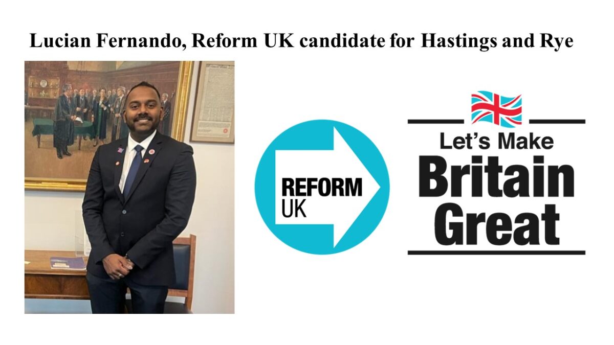 Councillor Lucian Fernando, Reform UK candidate for Hastings and Rye
