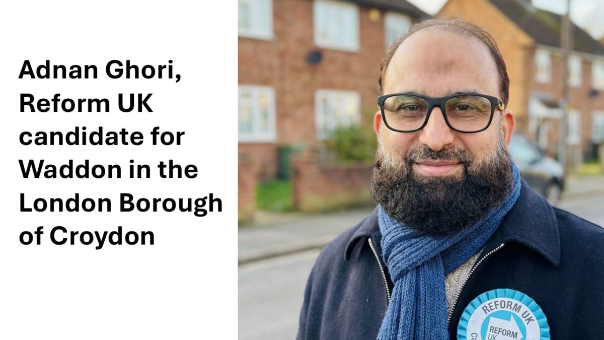 Adnan Ghori, Reform UK candidate for Waddon in Croydon.