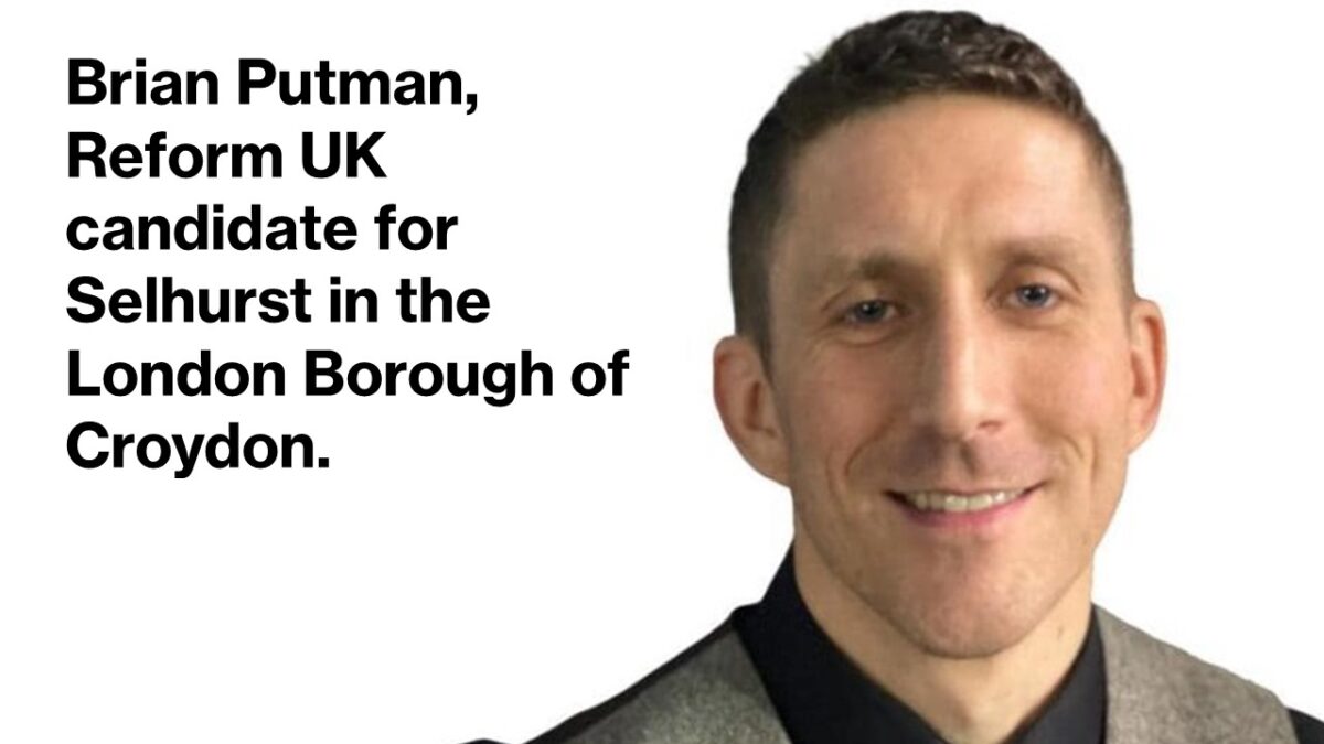 Brian Putman, Reform UK candidate for Selhurst in the London Borough of Croydon.