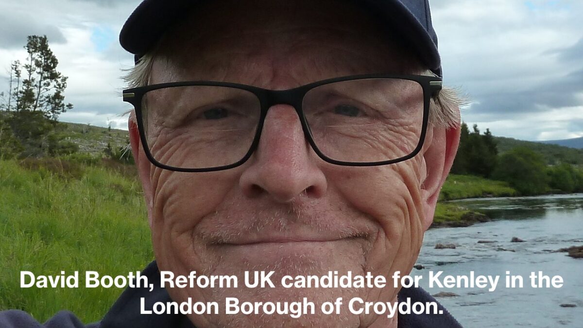 David Booth, Reform UK candidate for Kenley in the London Borough of Croydon.