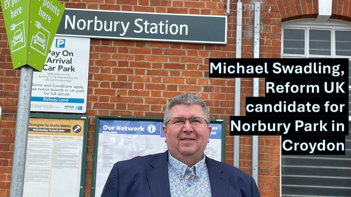 Michael Swadling, Reform UK candidate for Norbury Park in Croydon.
