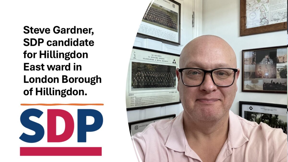 Steve Gardner, SDP candidate for Hillingdon East ward in London Borough of Hillingdon.