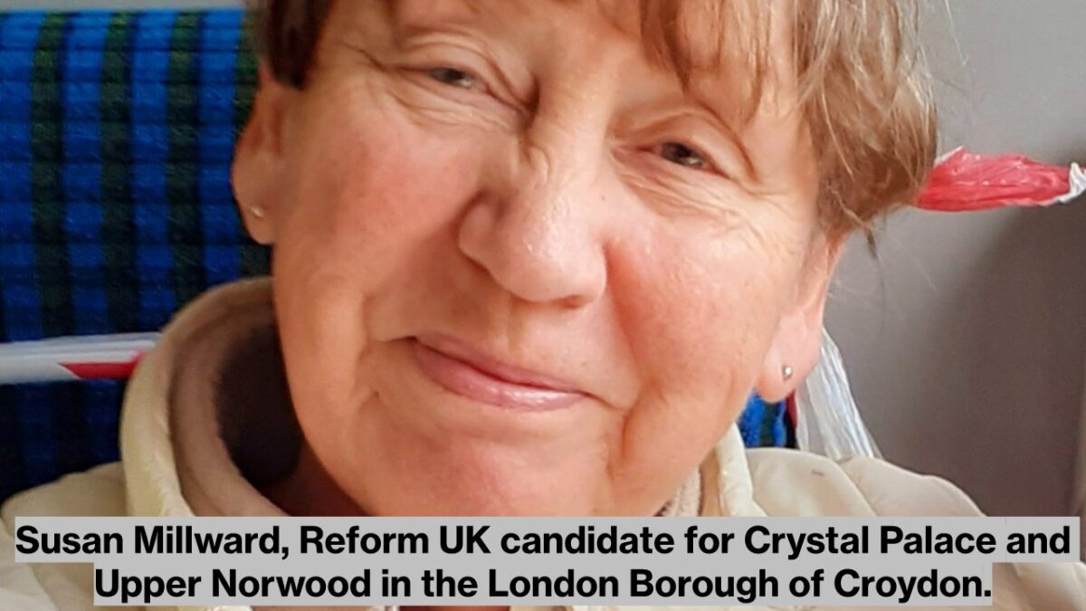 Susan Millward, Reform UK candidate for Crystal Palace and Upper Norwood in the London Borough of Croydon.