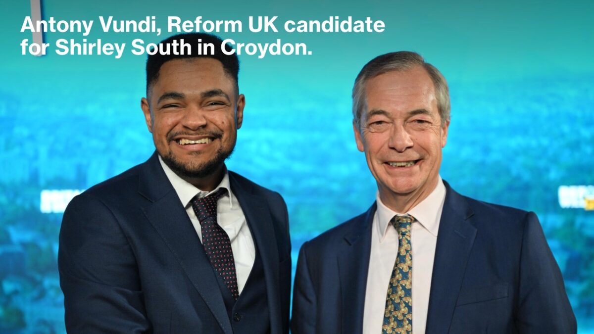 Antony Vundi, Reform UK candidate for Shirley South in Croydon.