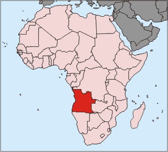 Map of Africa, highlighting Angola from SonicR~commonswiki 