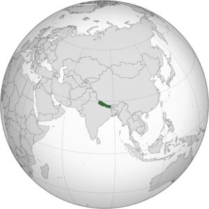 Map highlighting Nepal, from Parvez gsm